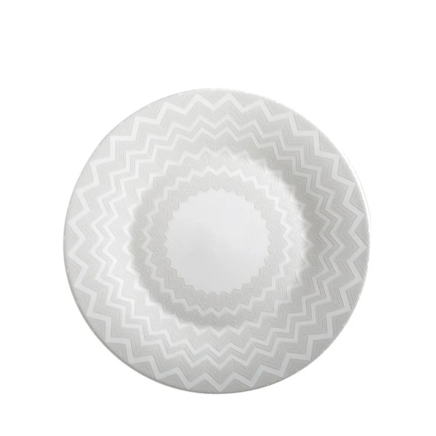 MISSONI ZIG ZAG WHITE - BEYAZ-GRI, SERVIS TABAGI 32 CM