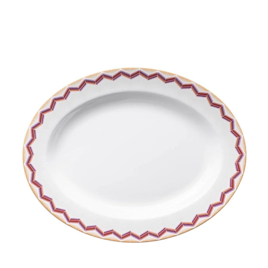 MISSONI ZİG ZİG JARRİS 156-TURUNCU BORDO OVAL SERVİS TABAĞI 36 CM