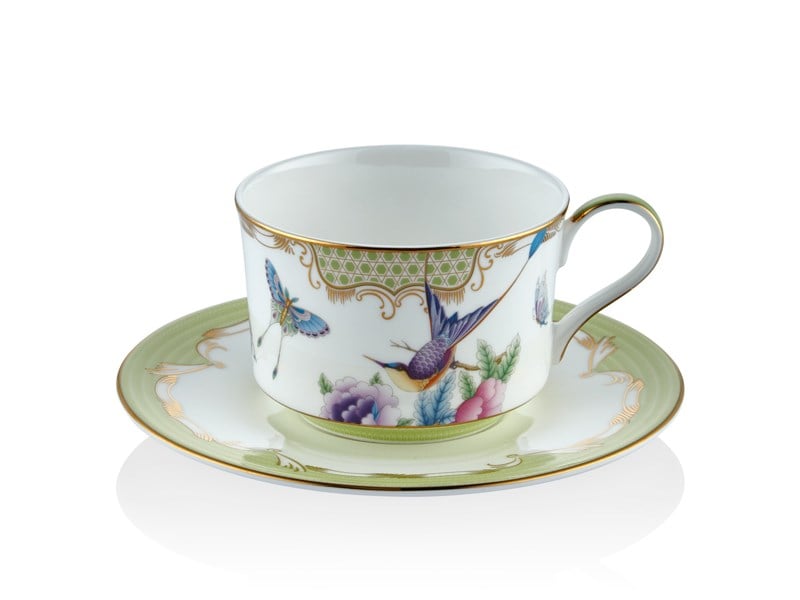 Papillons Green - Çay Fincanı ve Tabağı