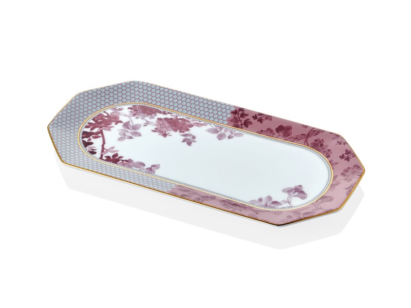 Regency Damask - Küçük Kayık Tabak 25 cm Pembe