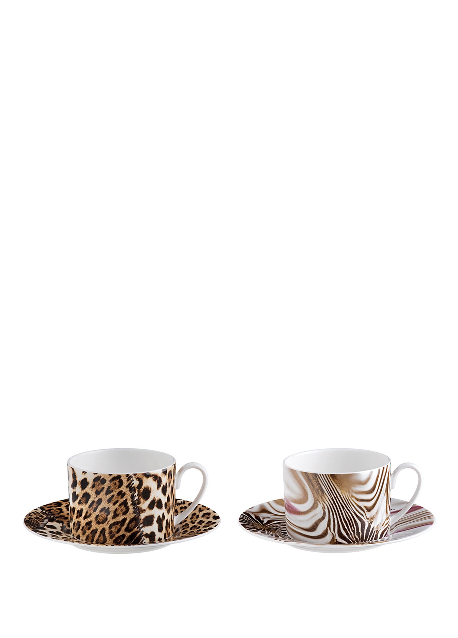 ROBERTO CAVALLI AFRICA - 2 KISILIK KAHVE/CAY FINCAN VE TABAGI, 0,22 L, 4 PARCA