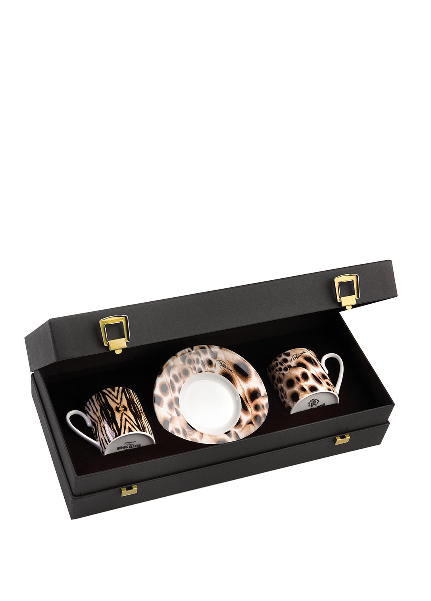 ROBERTO CAVALLI AFRICA - 2 KISILIK TURK KAHVESI FINCAN VE TABAGI, 0,12 L, 4 PARCA