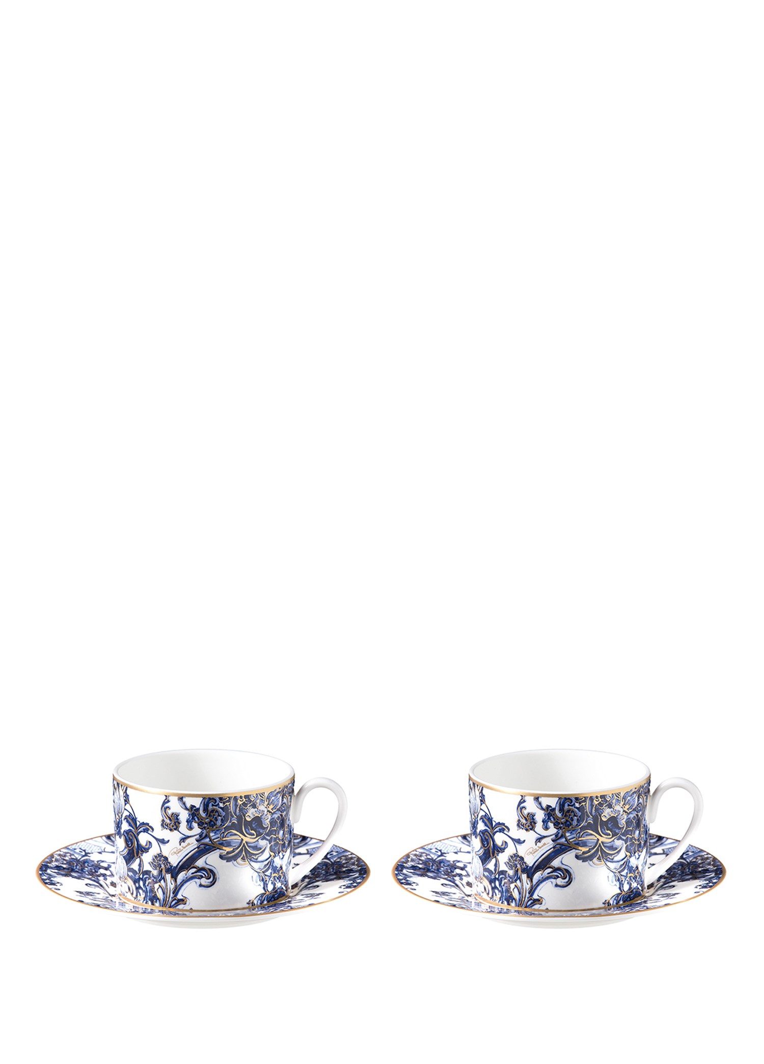 ROBERTO CAVALLI AZULEJOS - 2 KISILIK KAHVE/CAY FINCAN VE TABAGI, 0,22 L, 4 PARCA