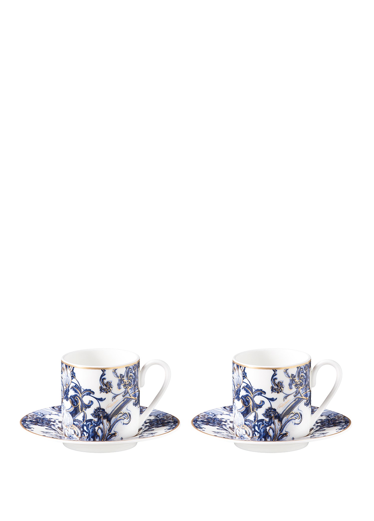 ROBERTO CAVALLI AZULEJOS - 2 KISILIK TURK KAHVESI FINCAN VE TABAGI, 0,12 L, 4 PARCA