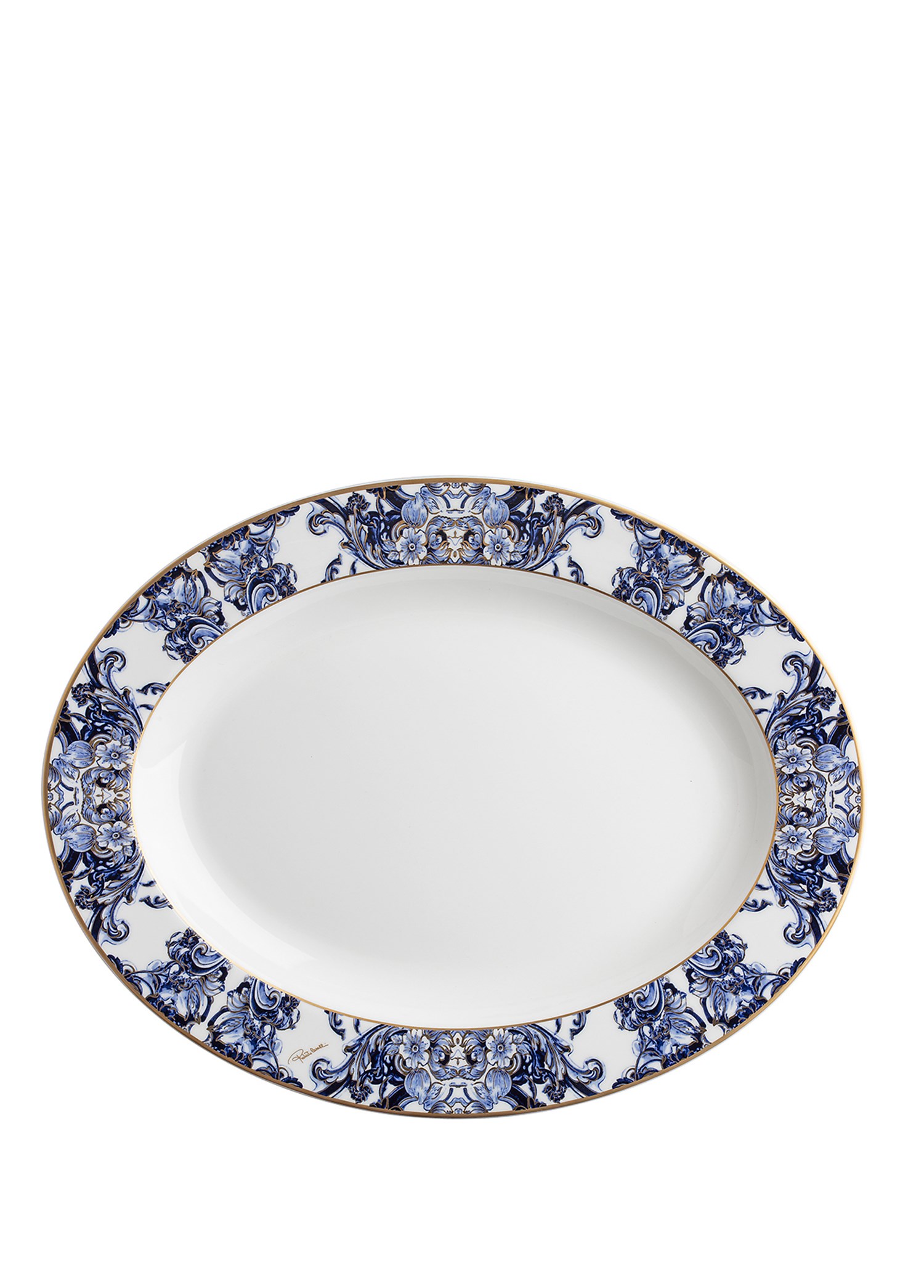 ROBERTO CAVALLI AZULEJOS - OVAL SERVIS TABAGI, 36 CM