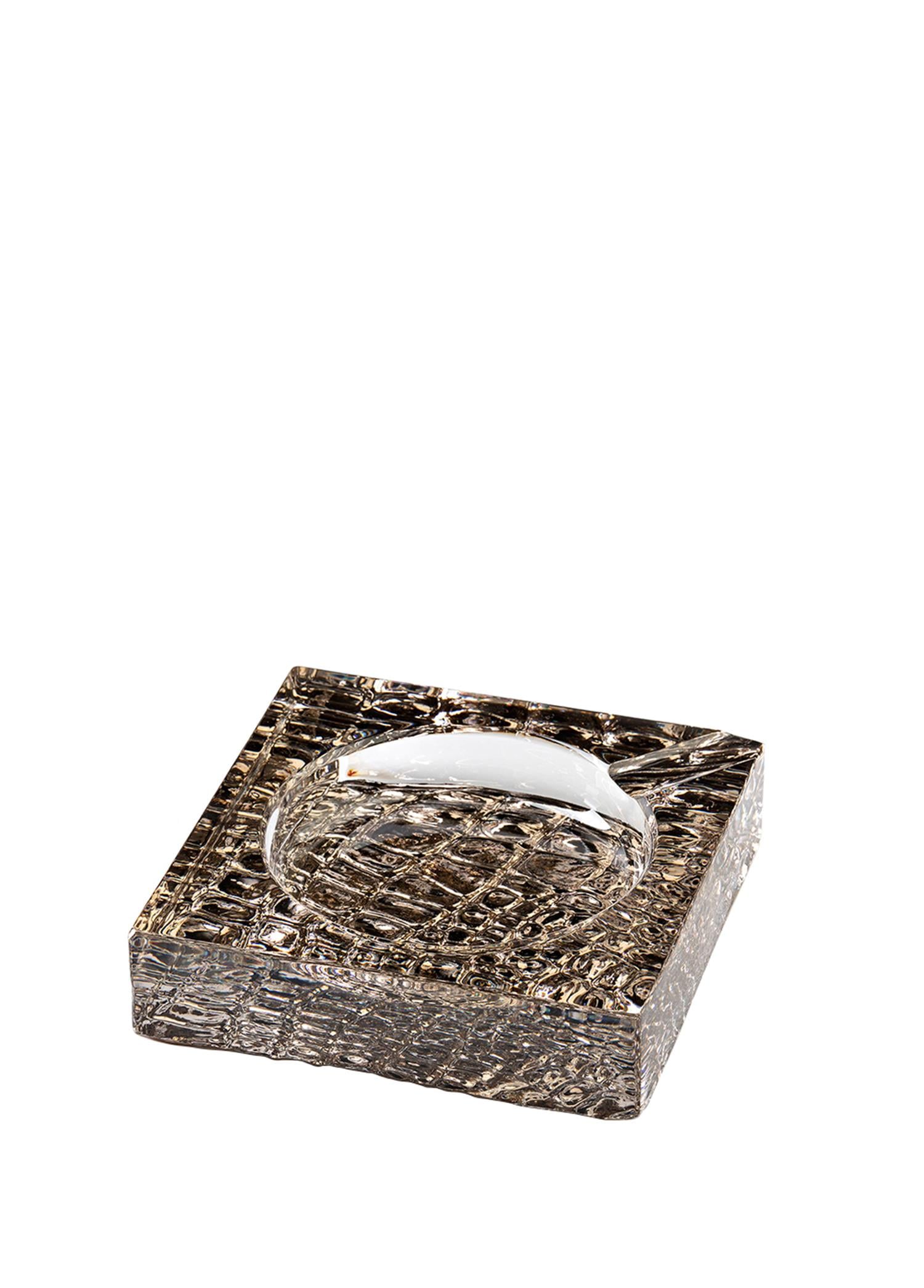 ROBERTO CAVALLI CROCODILE - KUL TABLASI, PLATIN, 15,5x15,5 CM
