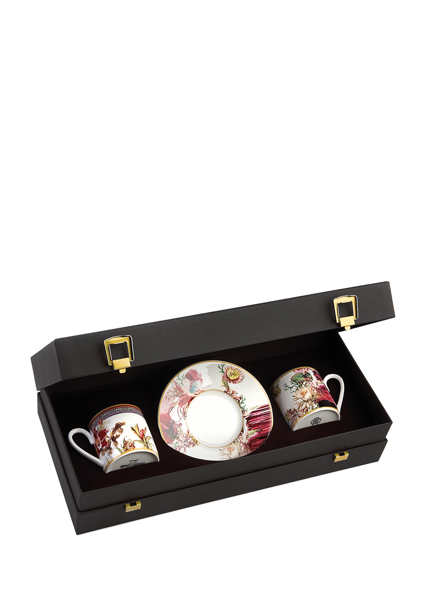 ROBERTO CAVALLI FLOWERS - 2 KISILIK TURK KAHVESI FINCAN VE TABAGI, 0,12 L, 4 PARCA