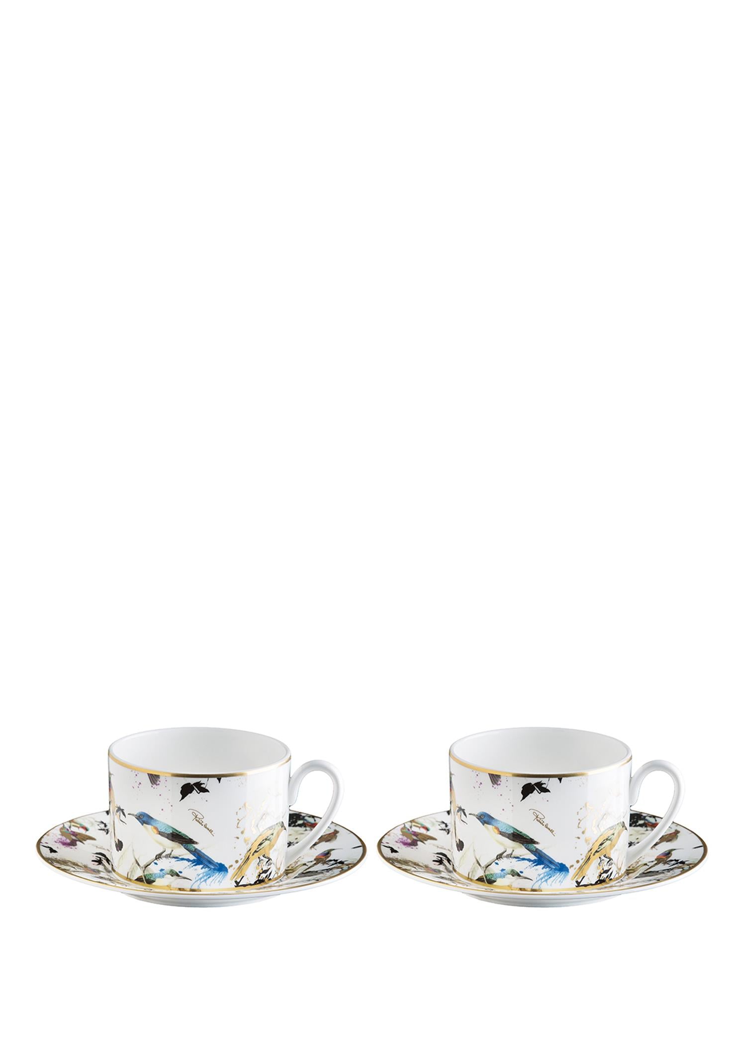 ROBERTO CAVALLI GARDENS BIRDS - 2 KISILIK KAHVE/CAY FINCAN VE TABAGI, 0,22 L, 4 PARCA