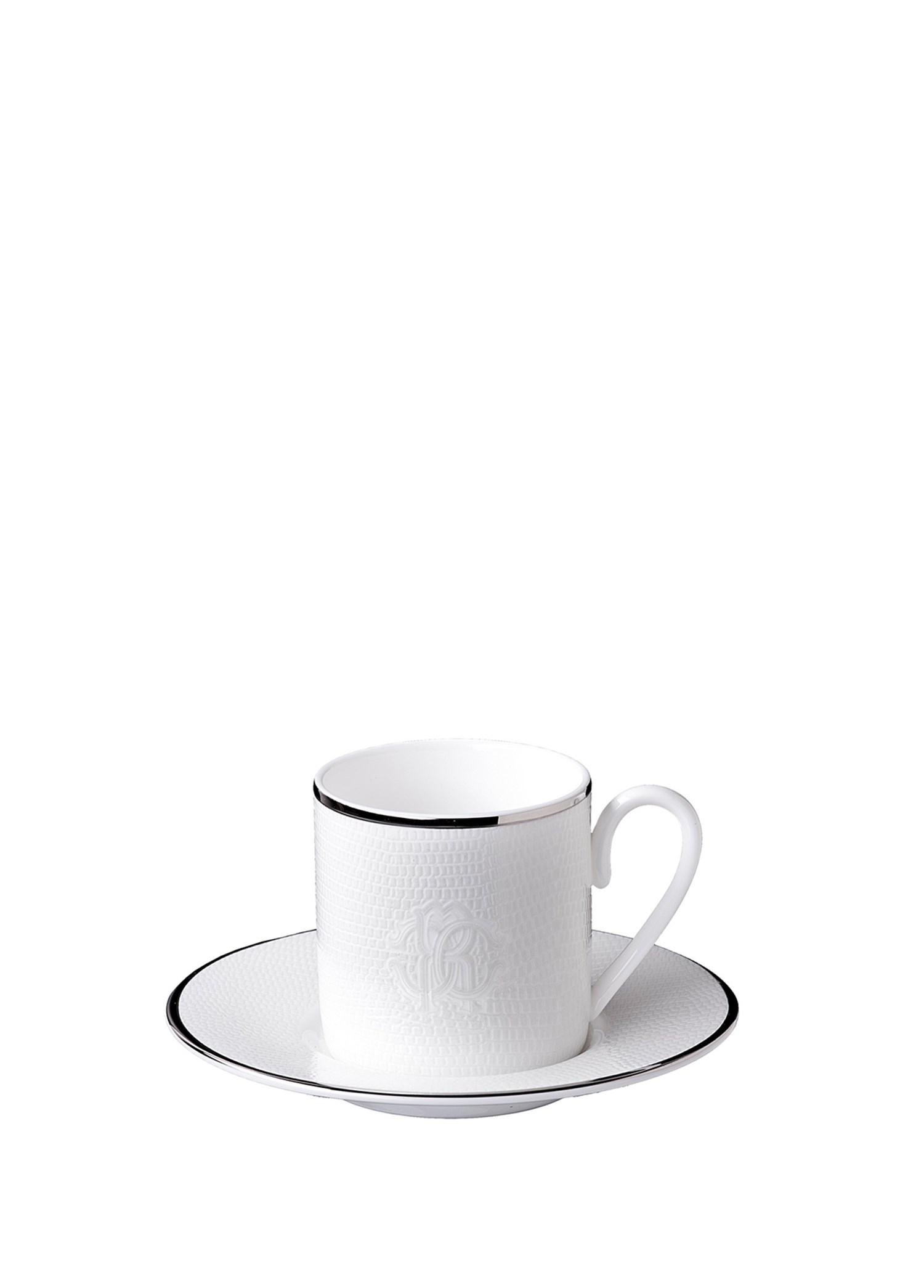 ROBERTO CAVALLI LIZZARD PLATIN - 1 KISILIK TURK KAHVESI FINCAN VE TABAGI, 0,12 L, 2 PARCA
