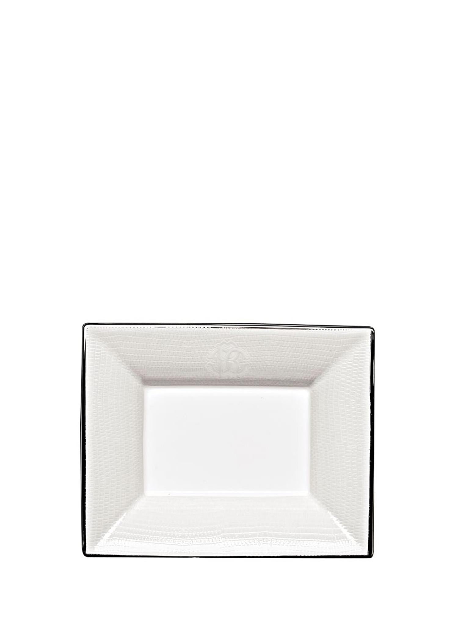 ROBERTO CAVALLI LIZZARD PLATIN - DIKDORTGEN DEKORATIF TABAK, 20x16 CM