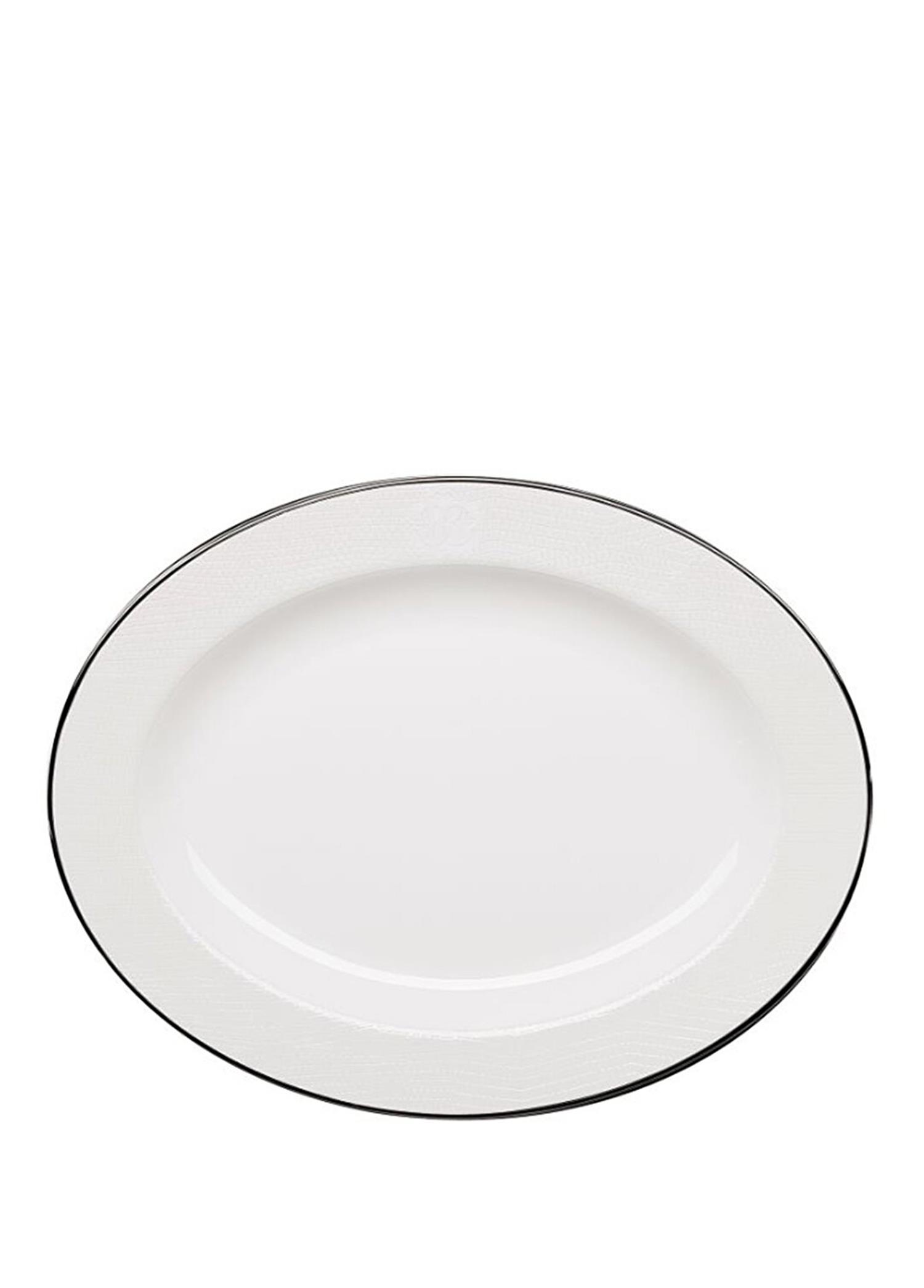 ROBERTO CAVALLI LIZZARD PLATIN - OVAL SERVIS TABAGI, 36 CM