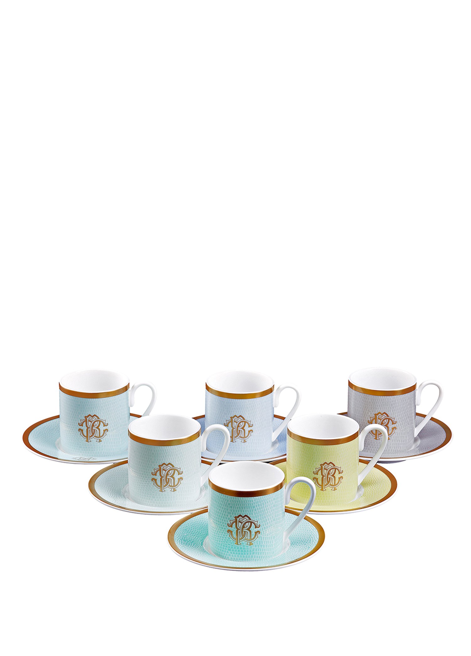 ROBERTO CAVALLI LIZZARD SUNRISE - 6 KISILIK TURK KAHVESI FINCAN VE TABAGI, 0,12 L, 12 PARCA