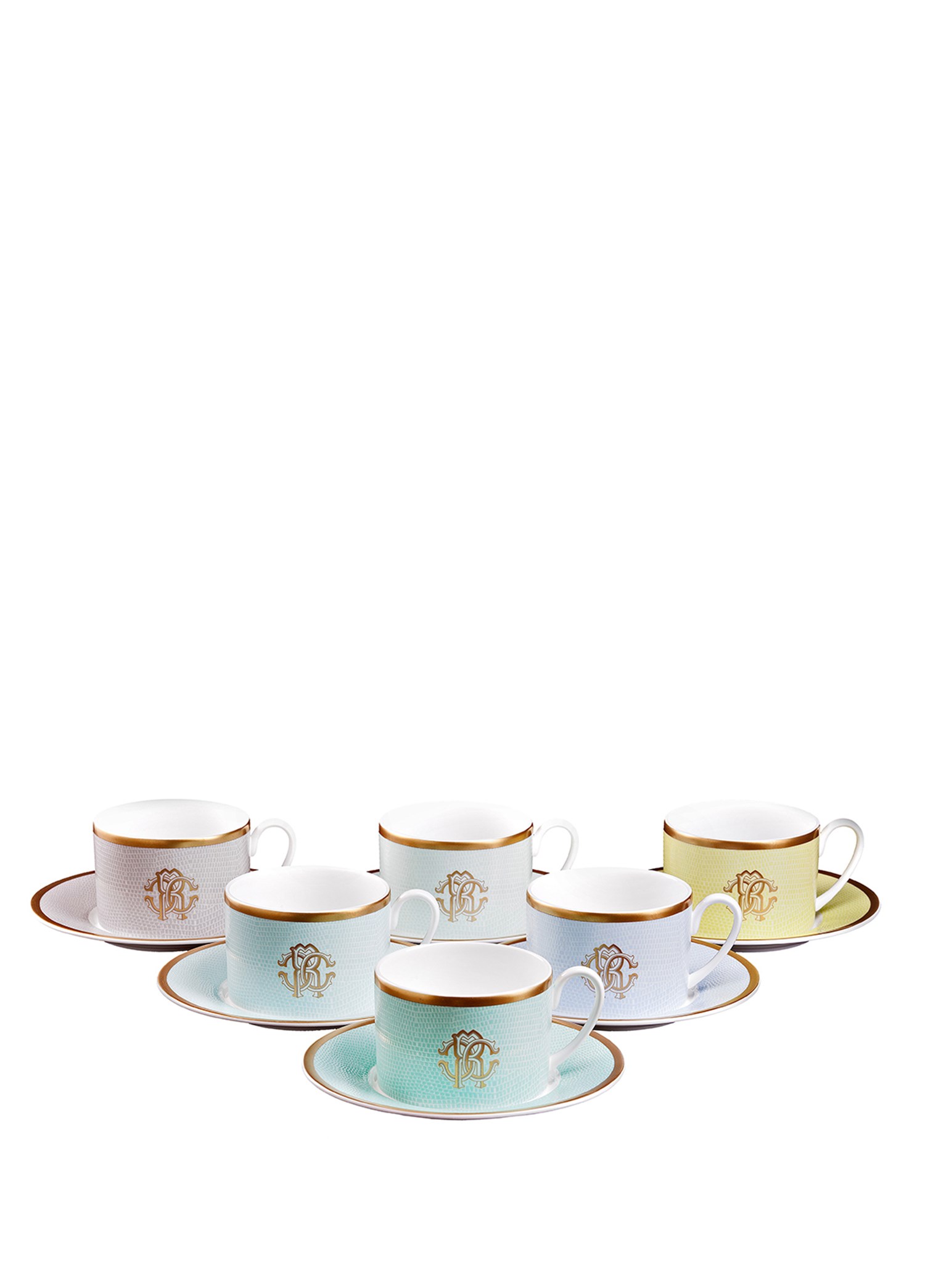 ROBERTO CAVALLI LIZZARD SUNRISE - 6 KISILIK KAHVE/CAY FINCAN VE TABAGI, 0,22 L, 12 PARCA