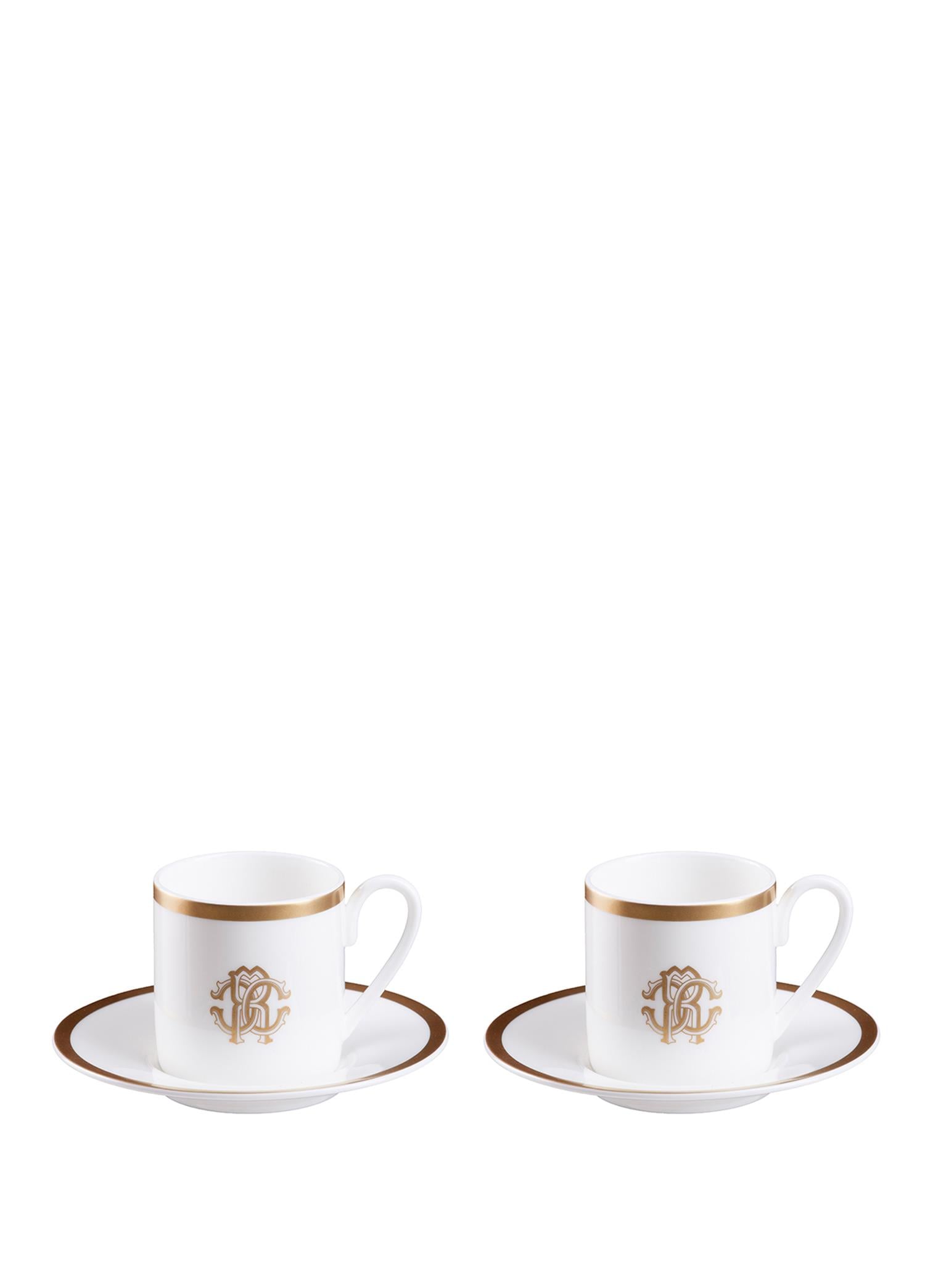 ROBERTO CAVALLI SILK GOLD - 2 KISILIK TURK KAHVESI FINCAN VE TABAGI, 0,12 L, 4 PARCA