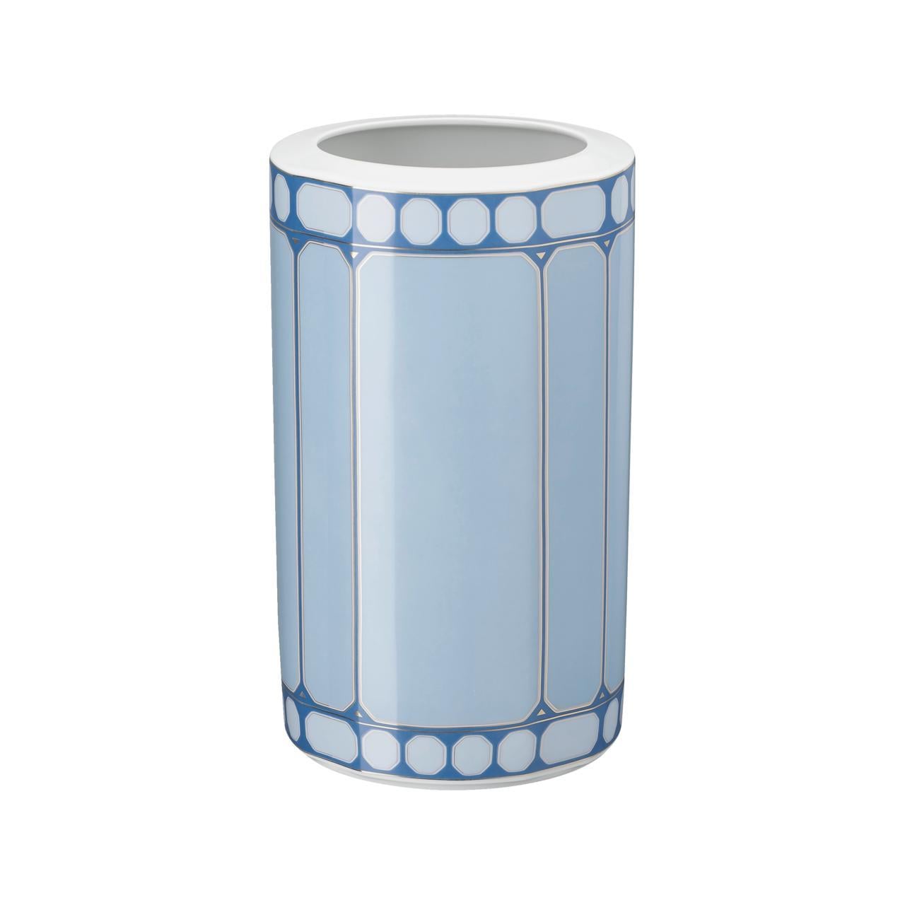 ROSENTHAL X SWAROVSKI SIGNUM AZURE -VAZO, BUYUK, MAVI, 27 CM