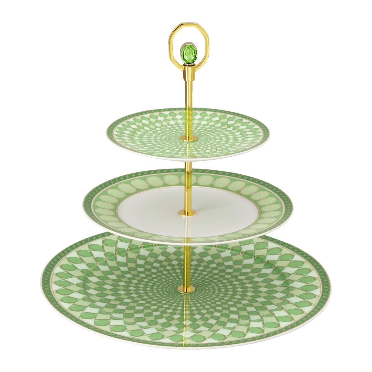 ROSENTHAL X SWAROVSKI SIGNUM FERN -  3 KATLI SERVIS TABAGI, 32,5 CM
