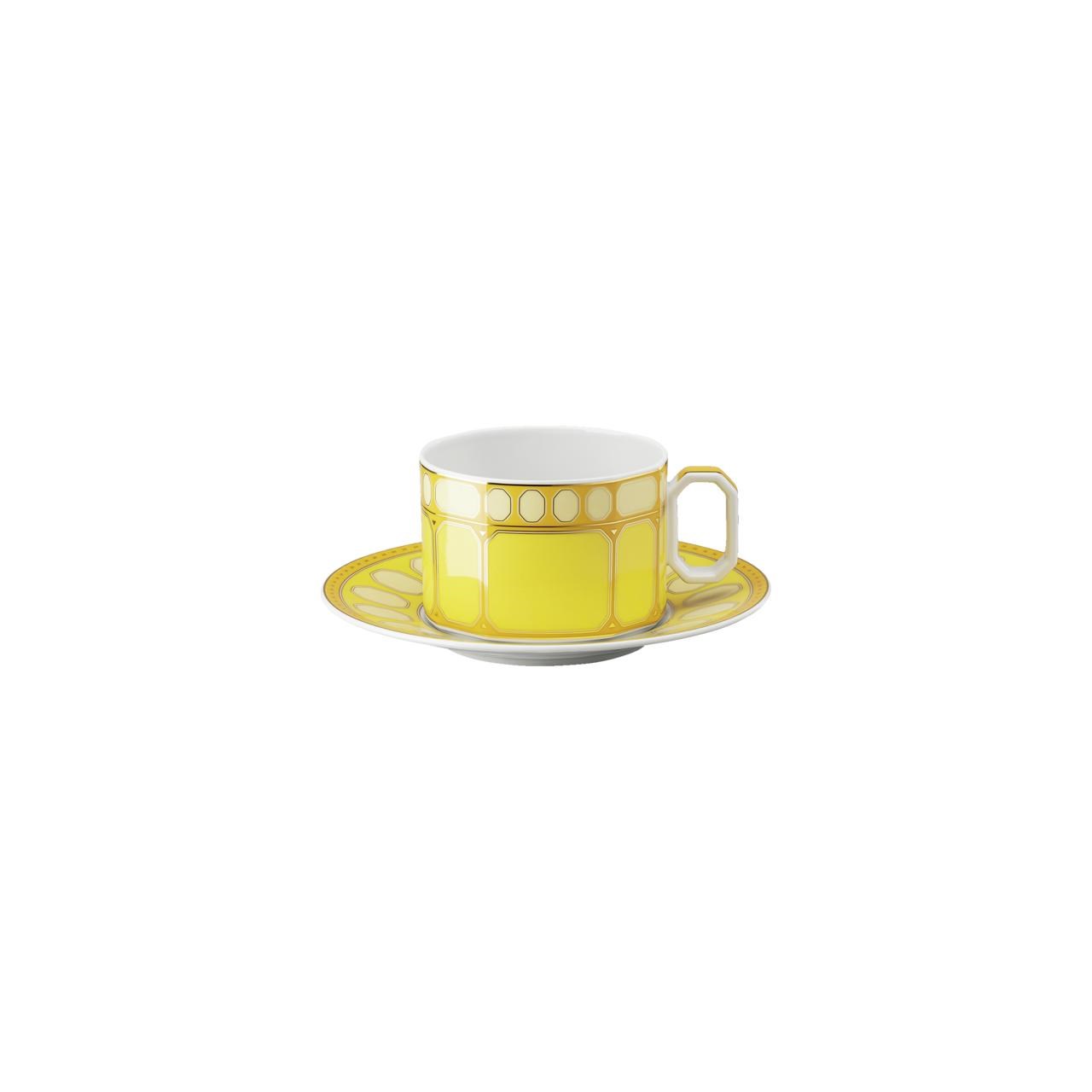 ROSENTHAL X SWAROVSKI SIGNUM JONQUIL - KAHVE/CAY FINCAN VE TABAGI, SARI, 0,26 L