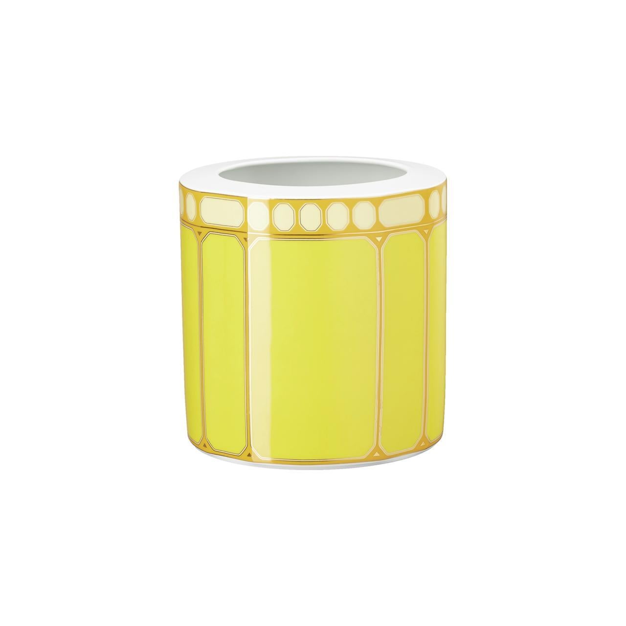 ROSENTHAL X SWAROVSKI SIGNUM JONQUIL -VAZO, KUCUK, SARI, 17 CM