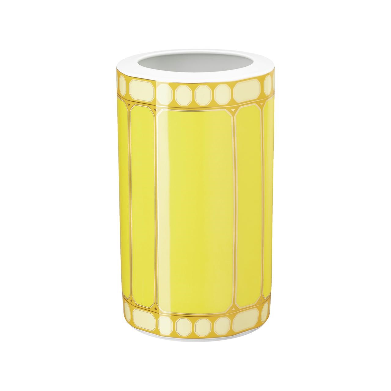 ROSENTHAL X SWAROVSKI SIGNUM JONQUIL -VAZO, BUYUK, SARI, 27 CM