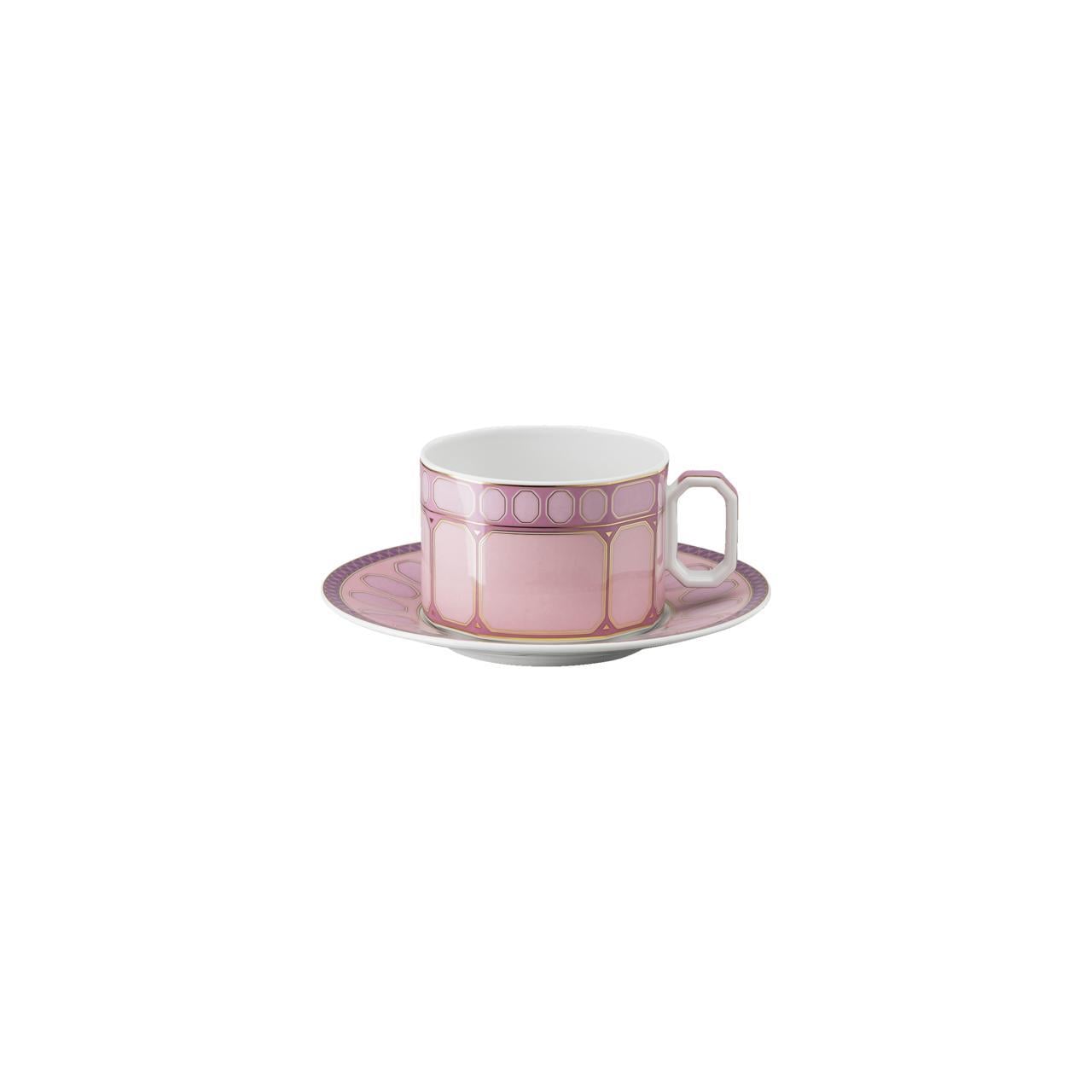 ROSENTHAL X SWAROVSKI SIGNUM ROSE - KAHVE/CAY FINCANI VE TABAGI, PEMBE, 0,26 L