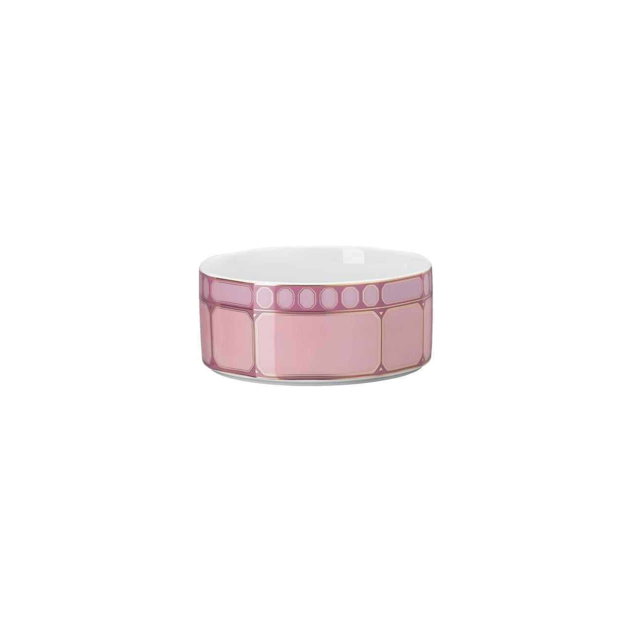 ROSENTHAL X SWAROVSKI SIGNUM ROSE - KOMP./SALATA KASESI, PEMBE, 14 CM