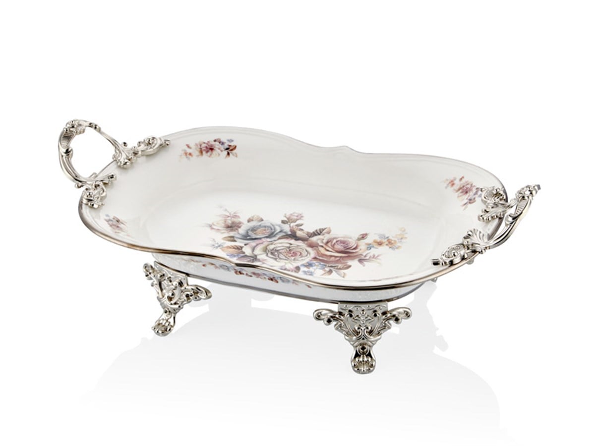 ROSETTA GOLD DALGA GECISLI DIKDORTGEN TABAK 40.6 CM (6)