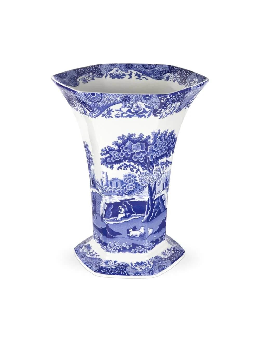 SPODE VASO ESAGONALE 27 CM. BLUE ITALIAN