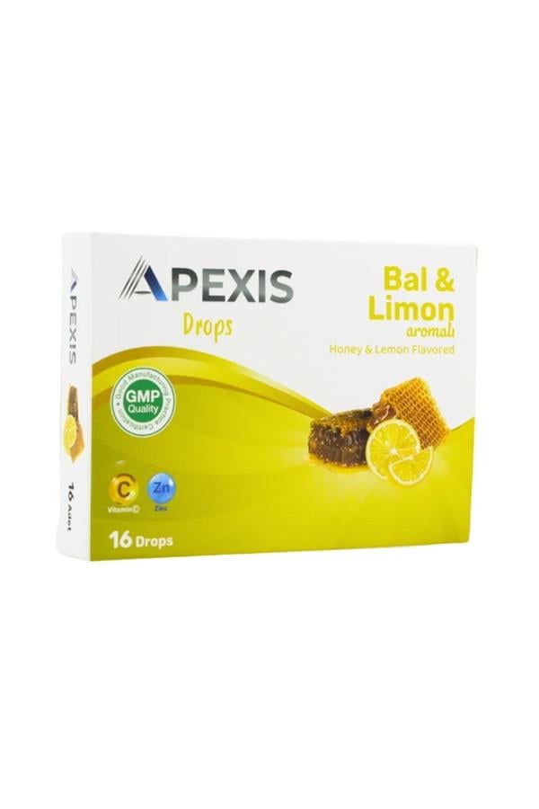 Apexis Drops Bal ve Limon Aromalı Pastil 16'lı