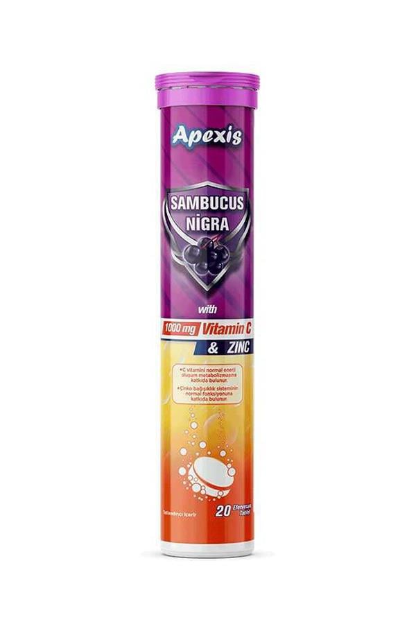 Apexis Sambucus C Vitamini 1000 Mg Çinko 20 Efervesan Tablet