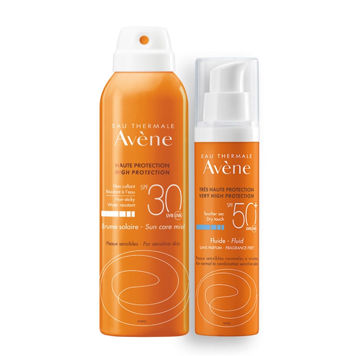 Avene Eau Thermale Fluide SPF50 50 ml+Avene Brume Satinee Silky Mist SPF30 150 ml