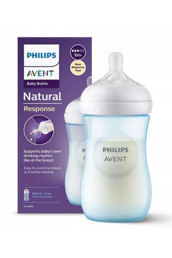 Avent Natural Response Doğal Tepkili PP Mavi Biberon 1+ Ay 260 ml
