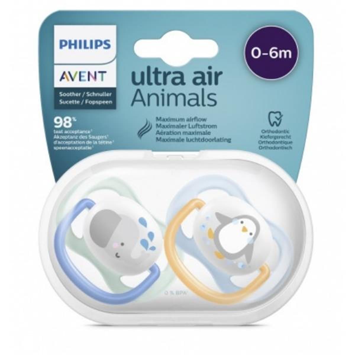 Avent SCF080/05 Ultra Air 0-6 Ay Erkek Hayvan Desenli Emzik