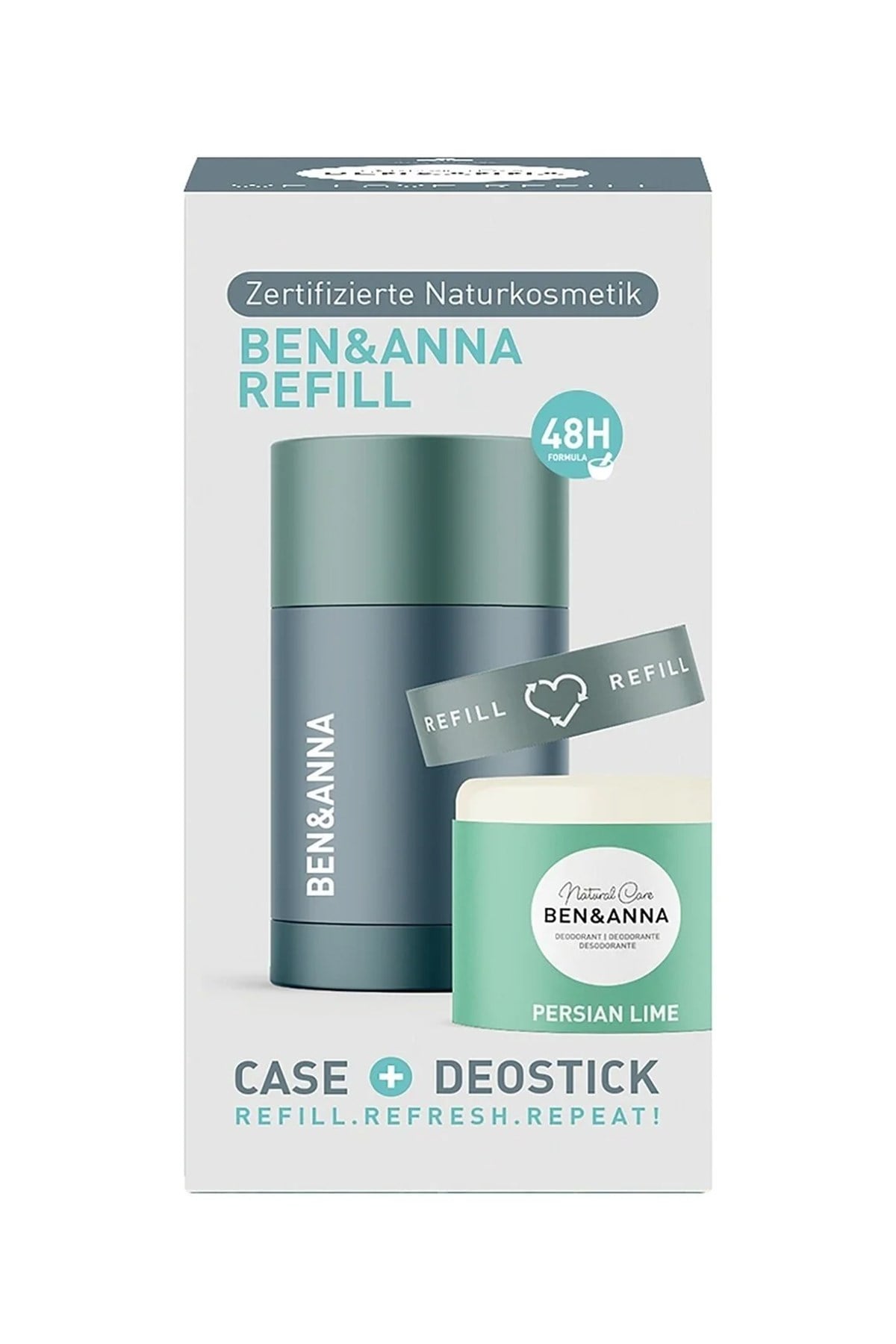 Ben & Anna Stick Refill Deodorant + Case Lime 40 g