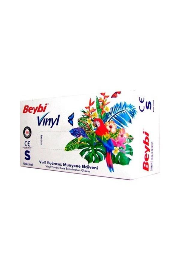 Beybi Pudrasız Vinil Muayene Eldiven Beyaz Small 100'lü
