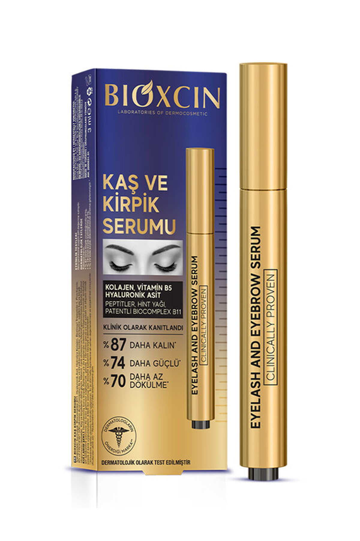 Bioxcin Kolajen ve Hyaluronik Asit İçerikli Kaş ve Kirpik Serumu 3 ml