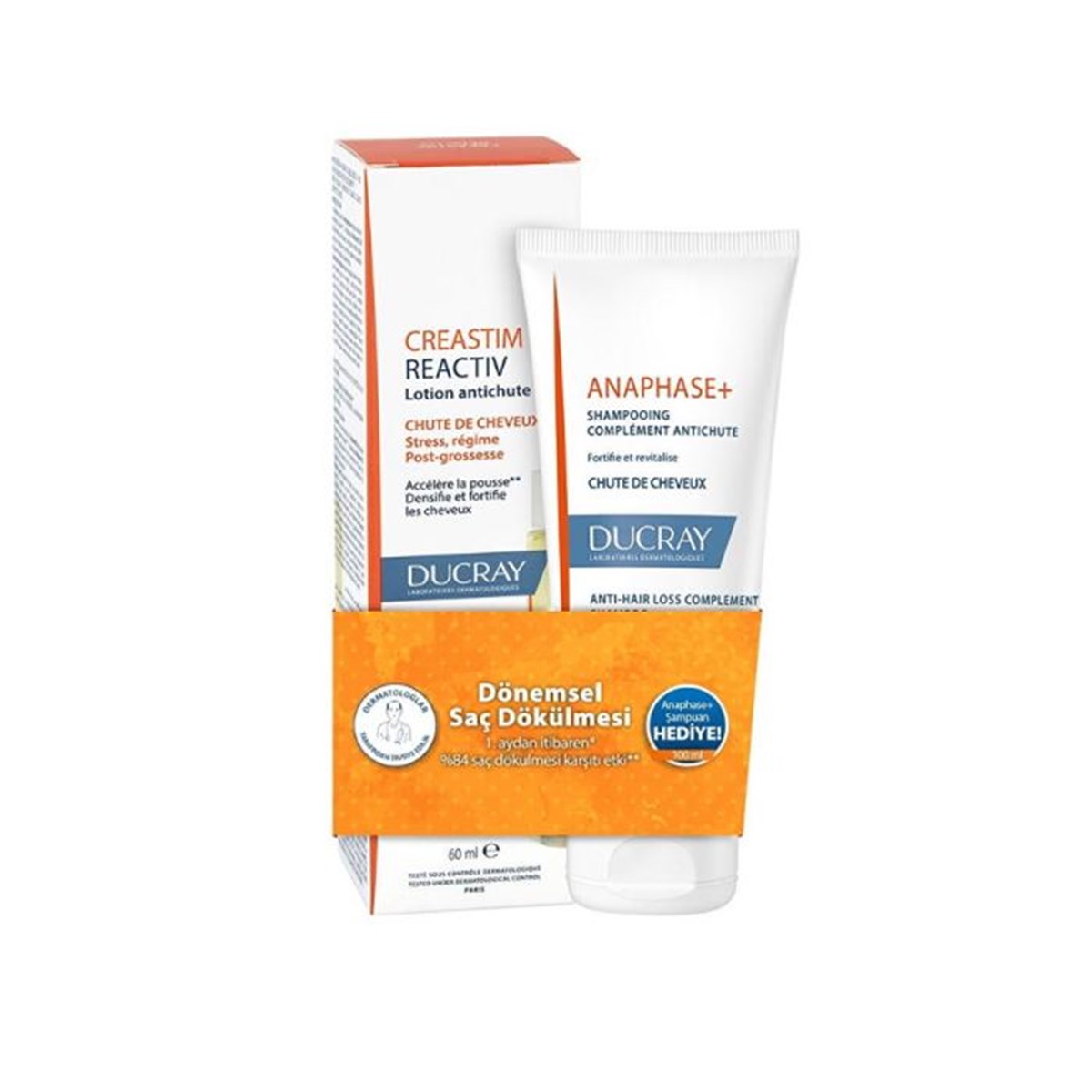 Ducray Creastim Reactiv Lotion 60 ml+Ducray Anaphase Şampuan 100 ml