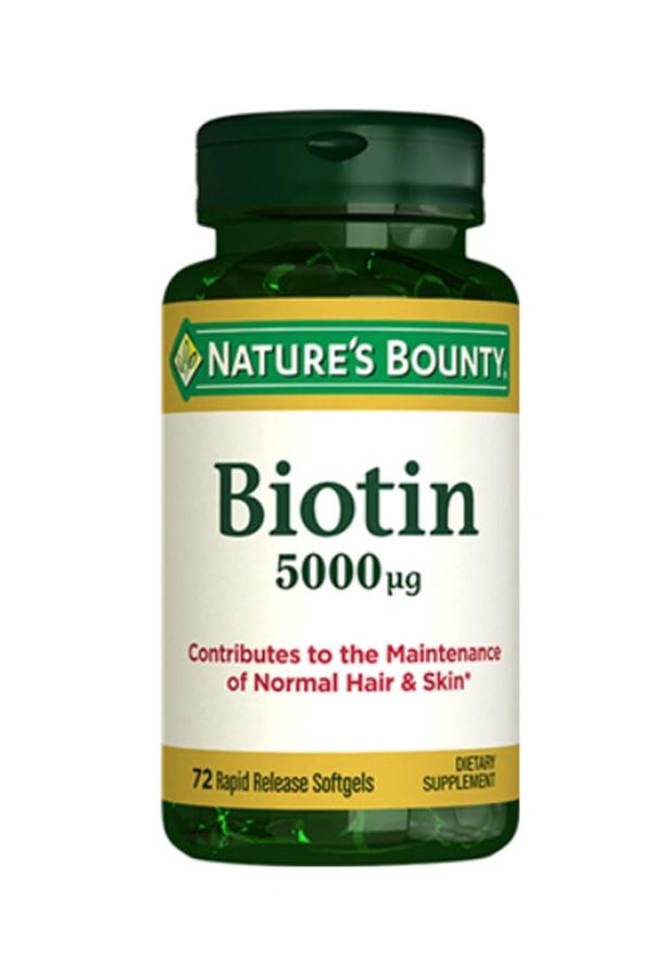 Nature's Bounty Biotin 5000 mcg 72 Softgels