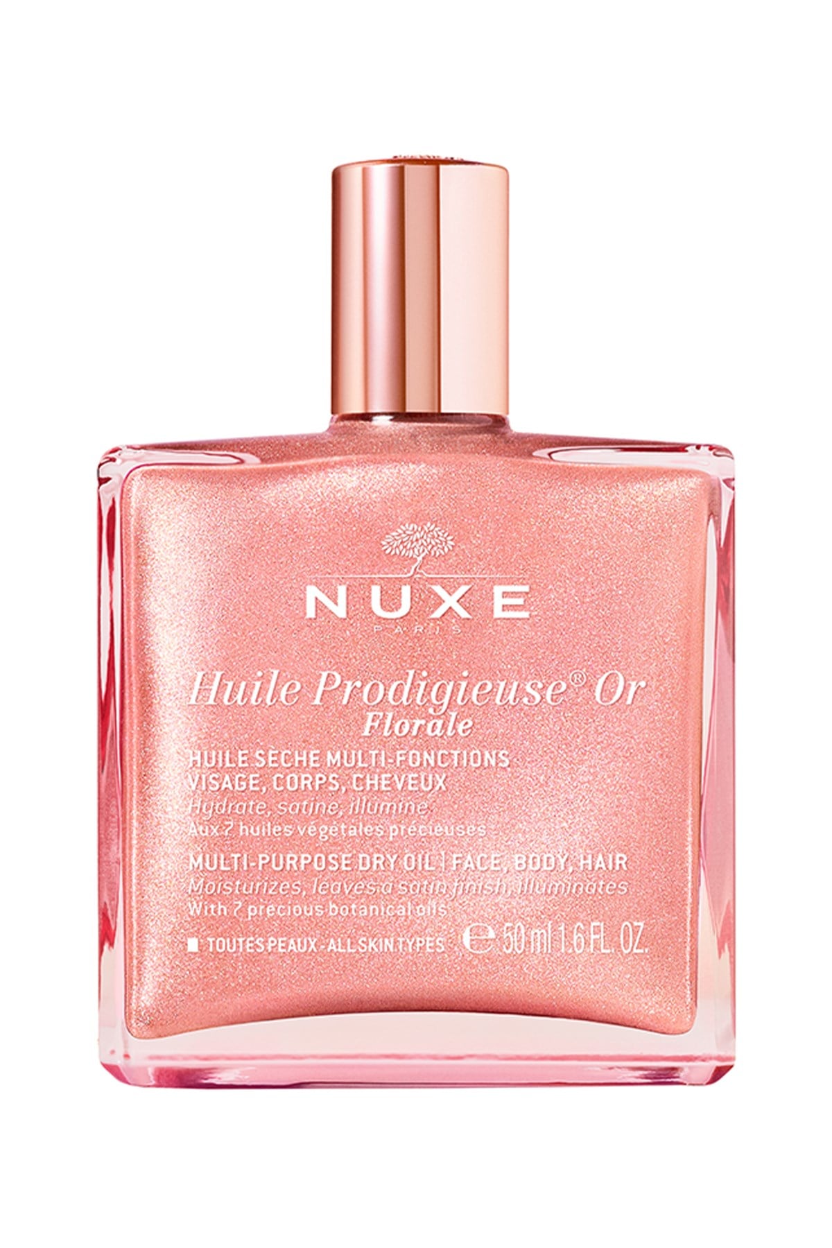 Nuxe Huile Prodigieuse Or Pembe Parıltılı Çiçeksi Çok Amaçlı Kuru Yağ 50 ml