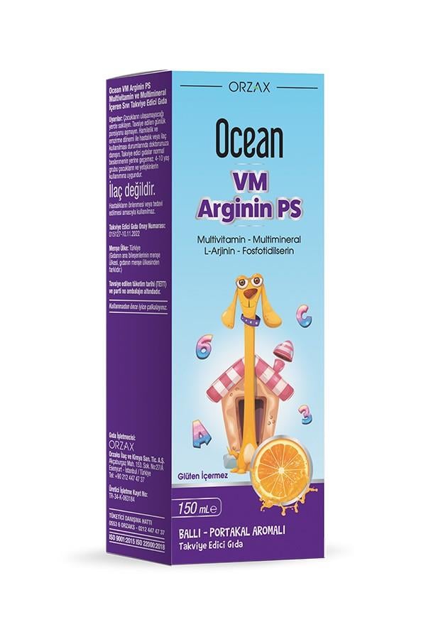 Ocean VM Arginin Ps Ballı Portakal Aromalı Şurup 150 ml