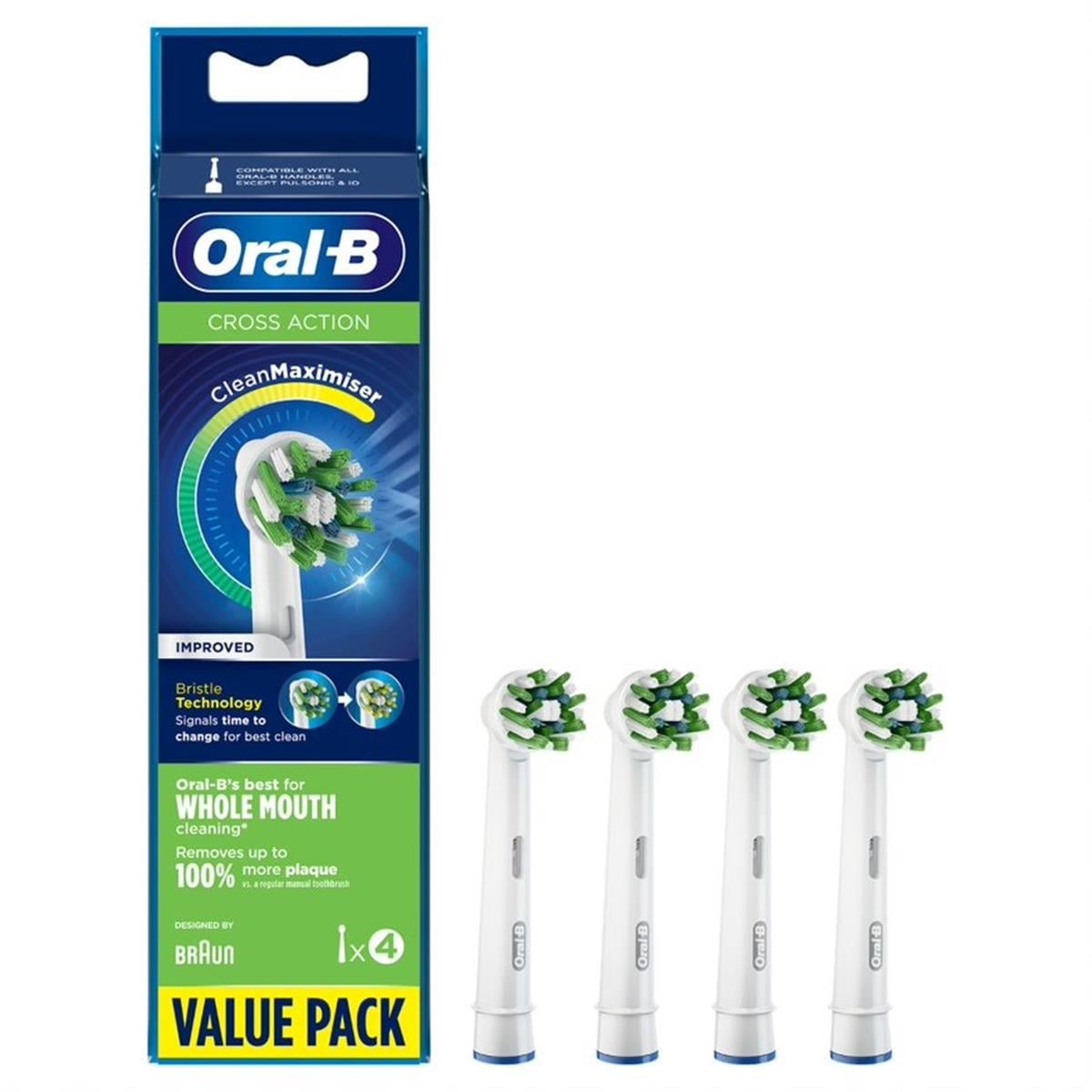 Oral-B Cross Action Maximiser Şarjlı Diş Fırçası Yedek Başlık 4'lü