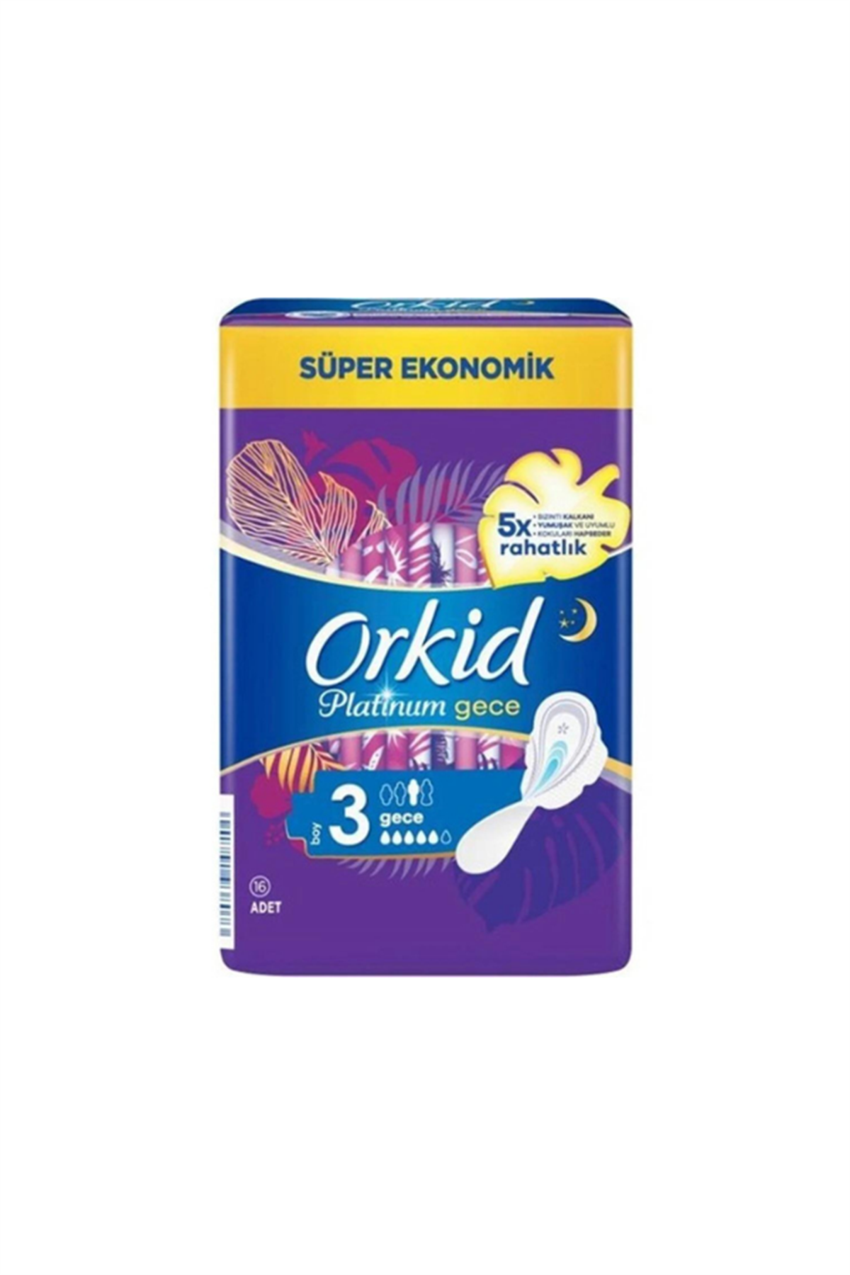 Orkid Platinum Hijyenik Ped Gece 16'lı