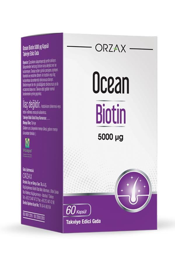 Orzax OCEAN BİOTİN 5000 MCG 60 KAPSÜL