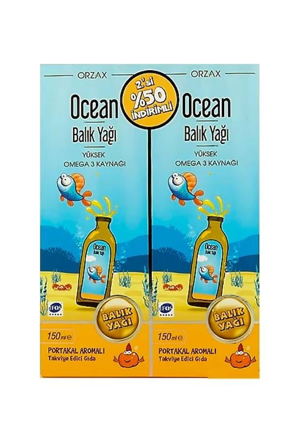 Orzax Ocean Omega 3 Portakallı Balık Yağı Şurubu Kral Şakir 150 ml İkincisi %50 İndirimli