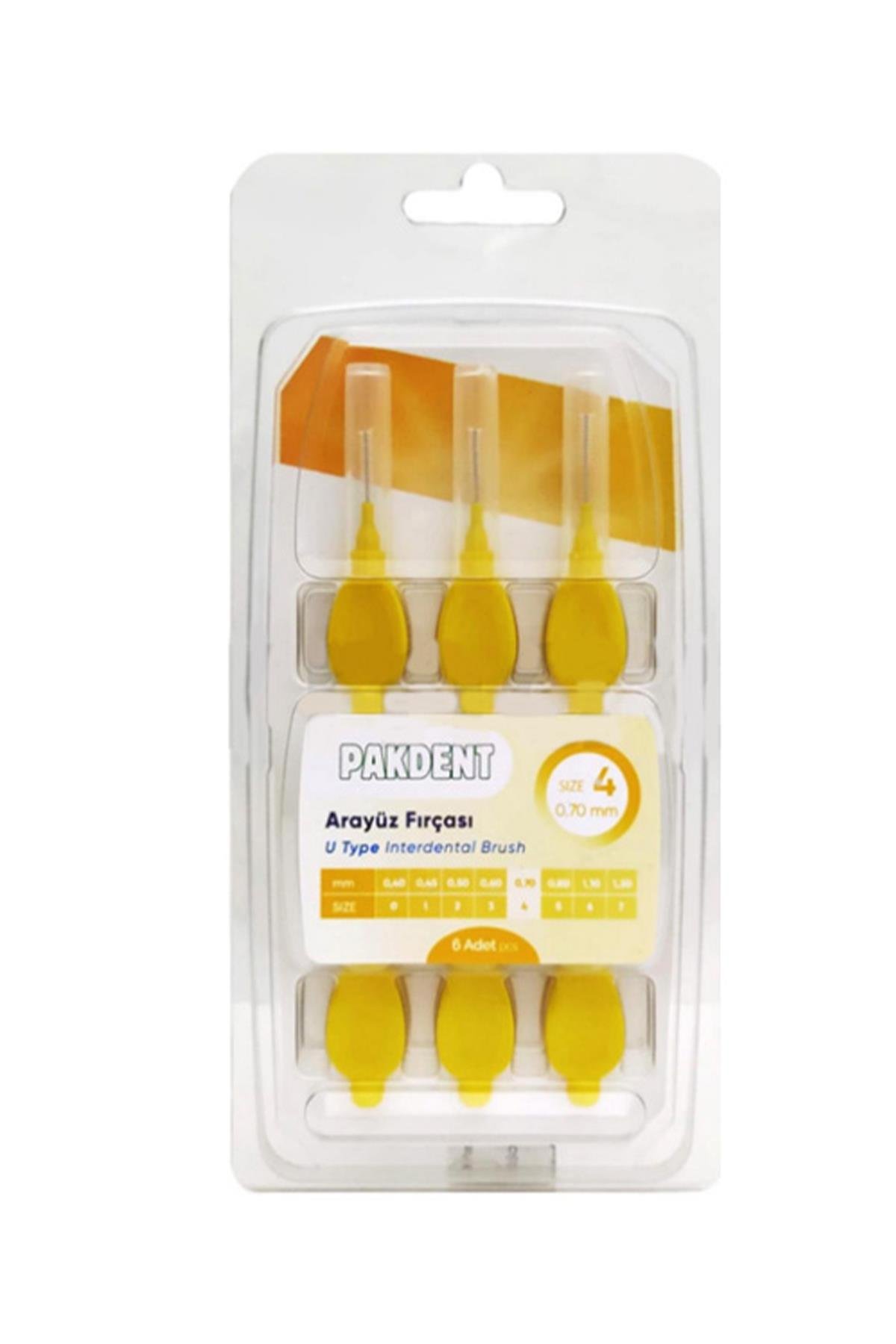 Pakdent Arayüz Fırçası 0,70 mm 6'lı - Sarı