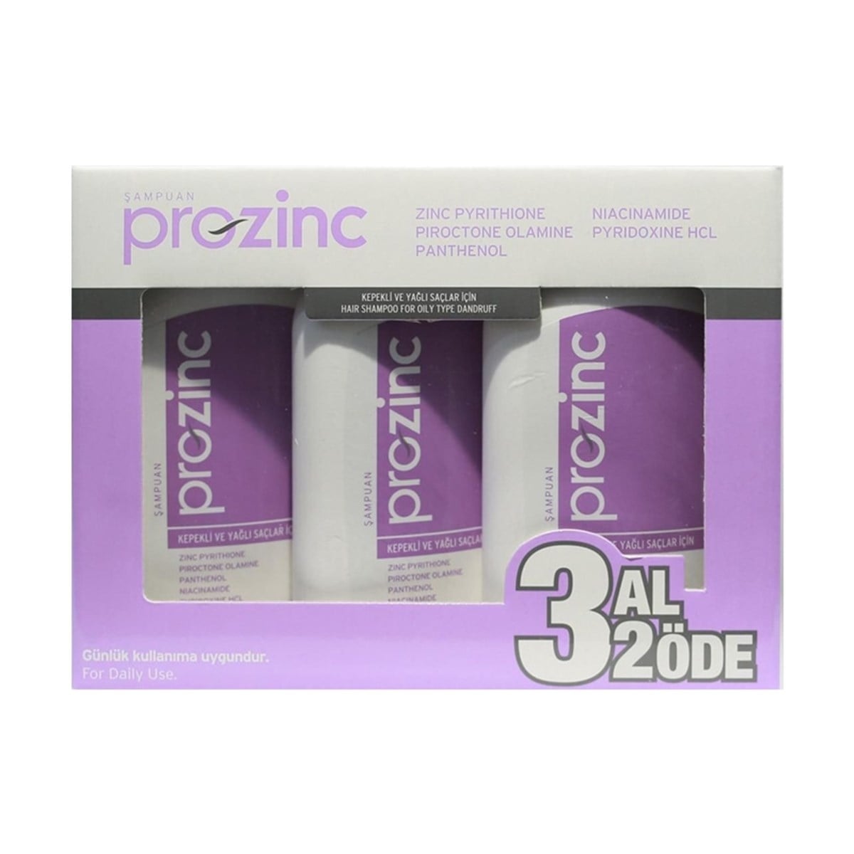Prozinc 3al 2öde 3x300ml (Kepekli ve yağlı Saçlar) Şampuan