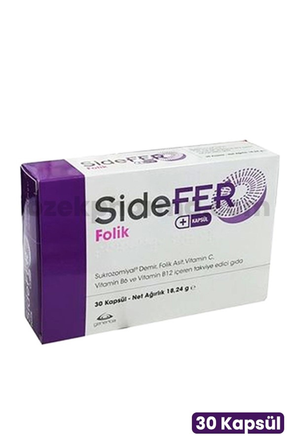 Sidefer Folik Vitamin B6 ve Vitamin B12 30 Kapsül