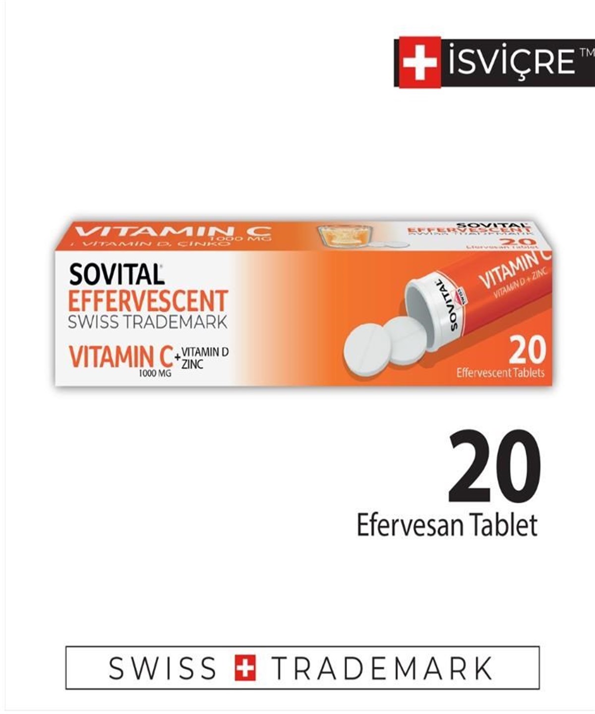 Sovital Vitamin C Vitamin D Çinko 20 Efervesan Tablet