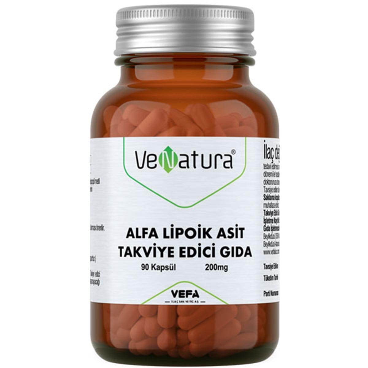 Venatura Alfa Lipoik Asit 90 Kapsül Gıda Takviyesi