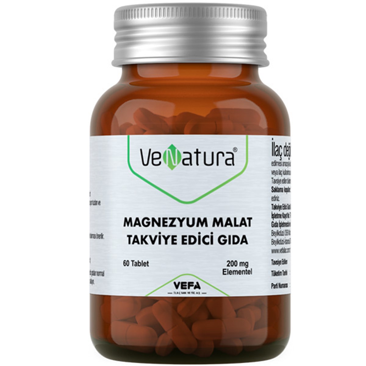 Venatura Magnezyum Malat 60 Tablet Magnezyum Takviyesi