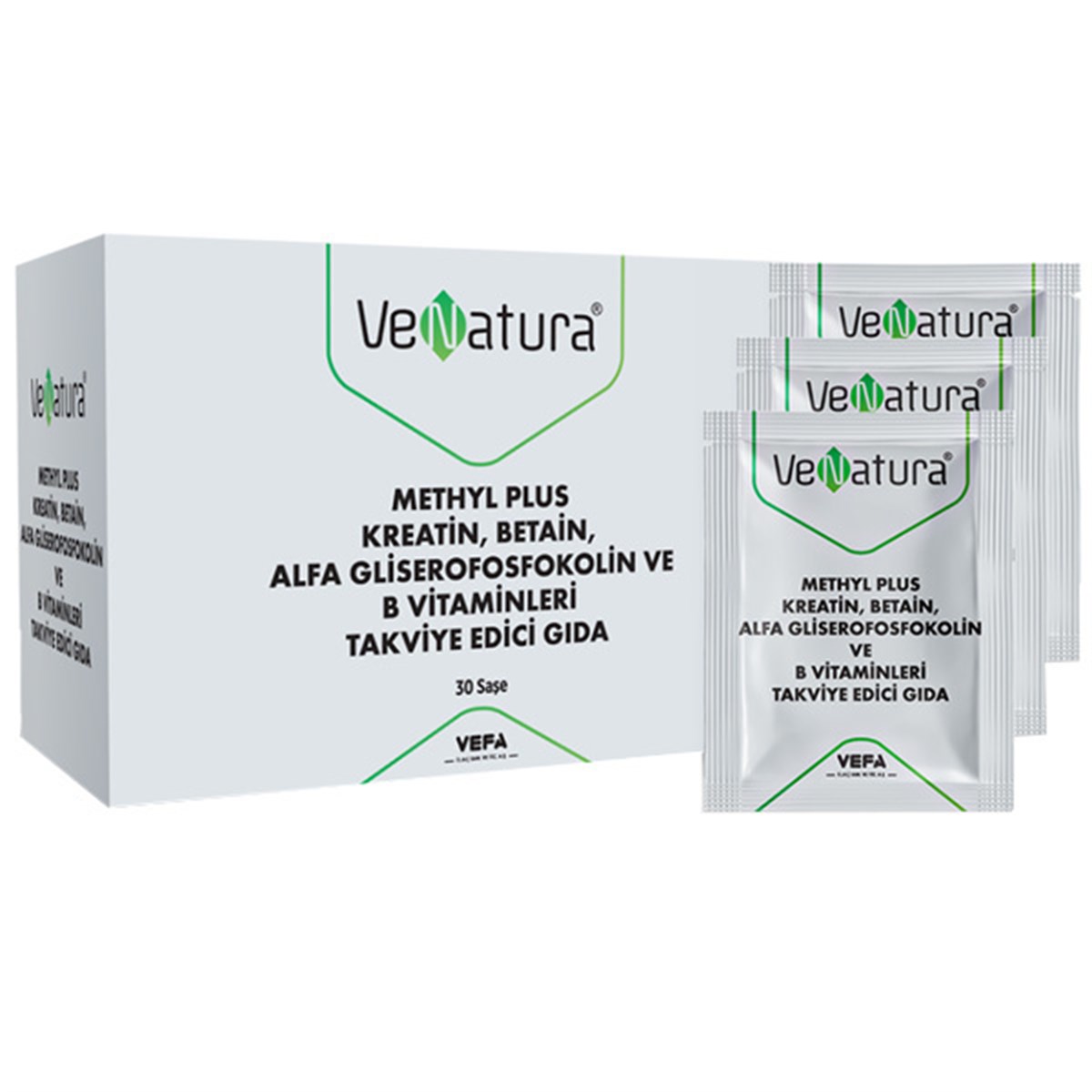 Venatura Methyl Plus Kreatin Betain Alfa Gliserofosfokolin ve B Vitaminleri 30 Saşe Gıda Takviyesi
